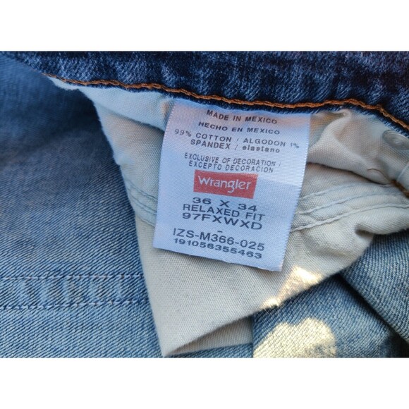 Wrangler Jeans STAINED WORK JEANS Lot Of 2 Mens Size 36×34 Medium Wash - Picture 9 of 16